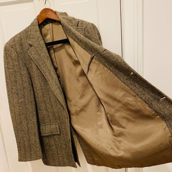 VTG 42 R Brooks Brothers " Brooks Tweed " Brown Speckled Herringbone Made USA - Picture 9 of 16